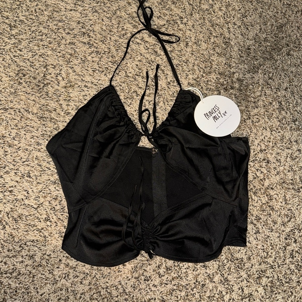 tie front top - halter neck